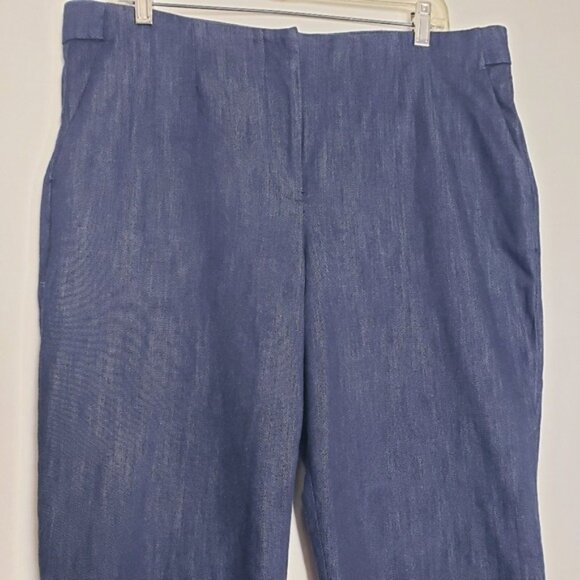 Talbots Blue Refined Denim Tapered Ankle Pants Women's Size 14 Petite Short - Picture 2 of 10